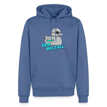 DER WELTALL - Fanart - Männer Premium Bio Hoodie - Taubenblau - Vorne - Nico (187cm)