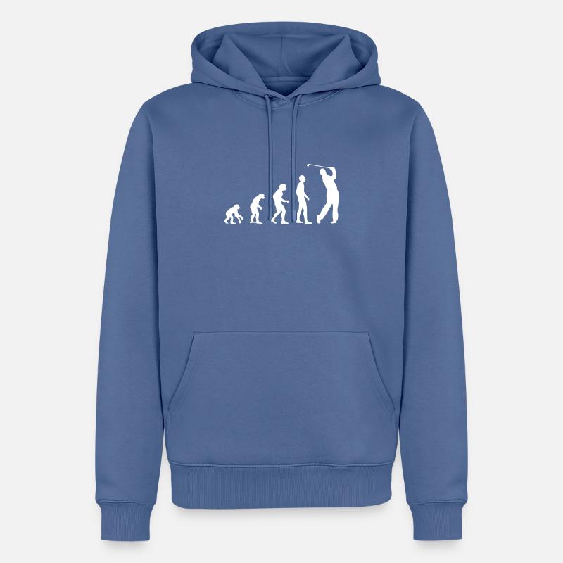 GOLFING EVOLUTION - Männer Premium Bio Hoodie - Taubenblau