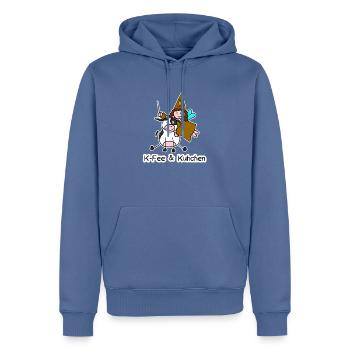 K-Fee& Kuhchen - Männer Premium Bio Hoodie - Taubenblau - Vorne - Nico (187cm)