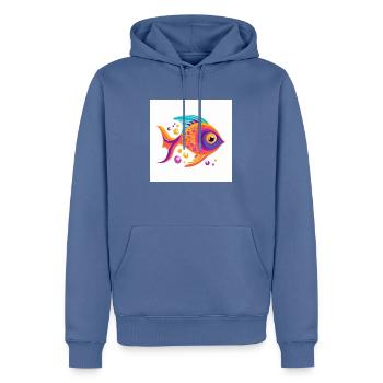 Beau poisson coloré nageant dans la mer - Sweat à capuche Premium bio Homme - bleu pigeon - Devant - Nico (187cm)