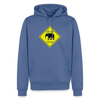 ELEPHANTS CROSSING - Männer Premium Bio Hoodie - Taubenblau - Vorne - Nico (187cm)