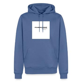 Lettrage de la peur - Design - Sweat à capuche Premium bio Homme - bleu pigeon - Devant - Nico (187cm)