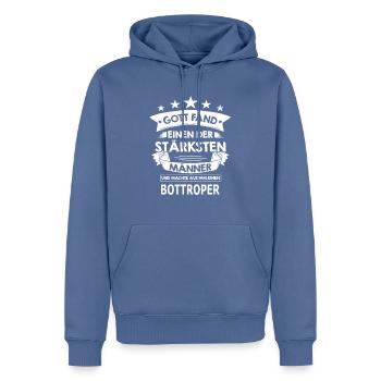 bottroper - Männer Premium Bio Hoodie - Taubenblau - Vorne - Nico (187cm)