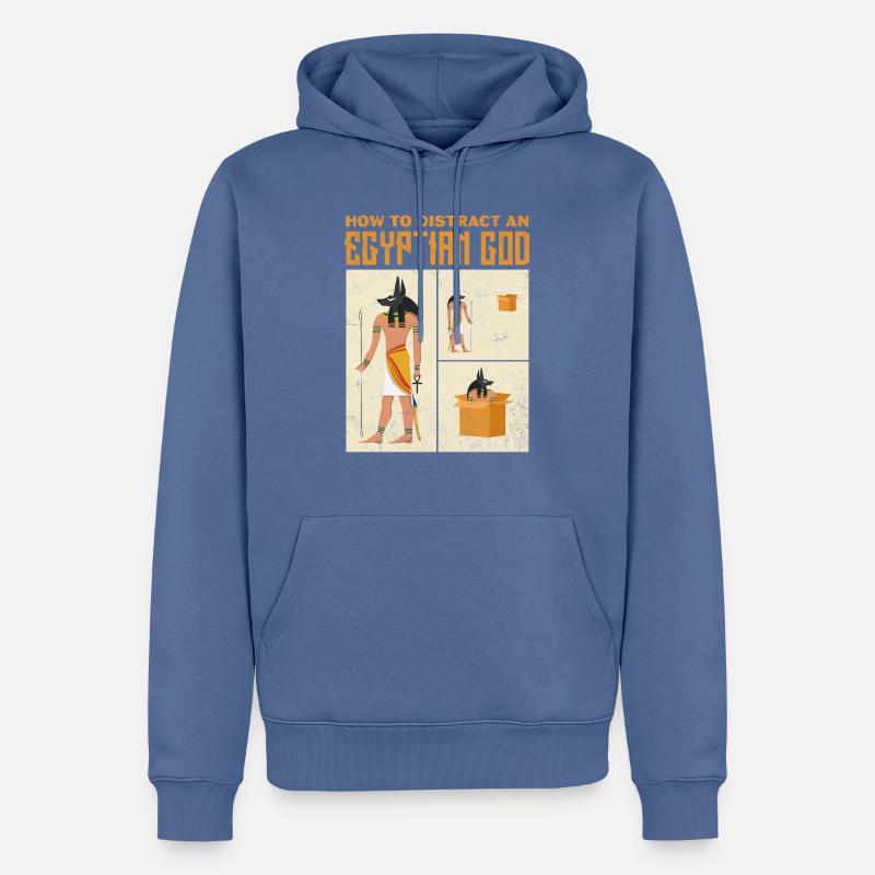 Comment distraire un dieu égyptien Design - Sweat à capuche Premium bio Homme - bleu pigeon