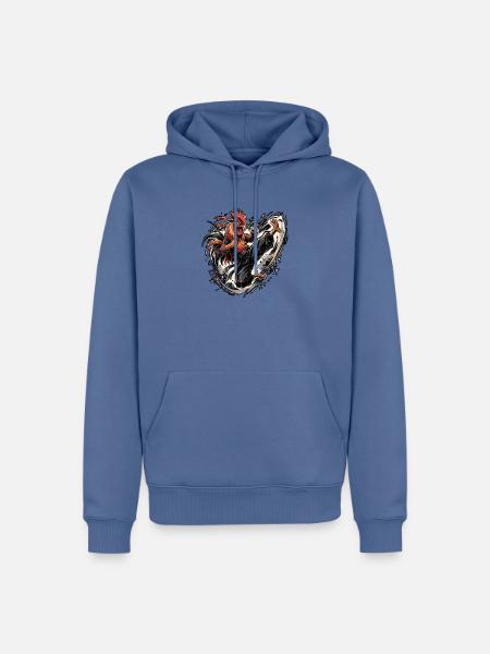 Karate Chicken - Männer Premium Bio Hoodie - Taubenblau