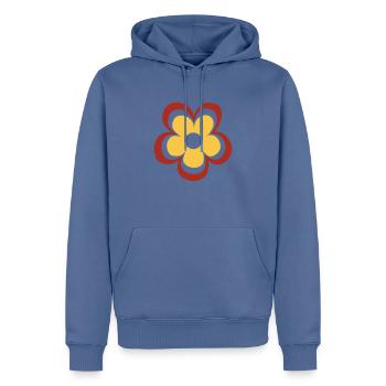 Flower - Sweat à capuche Premium bio Homme - bleu pigeon - Devant - Nico (187cm)