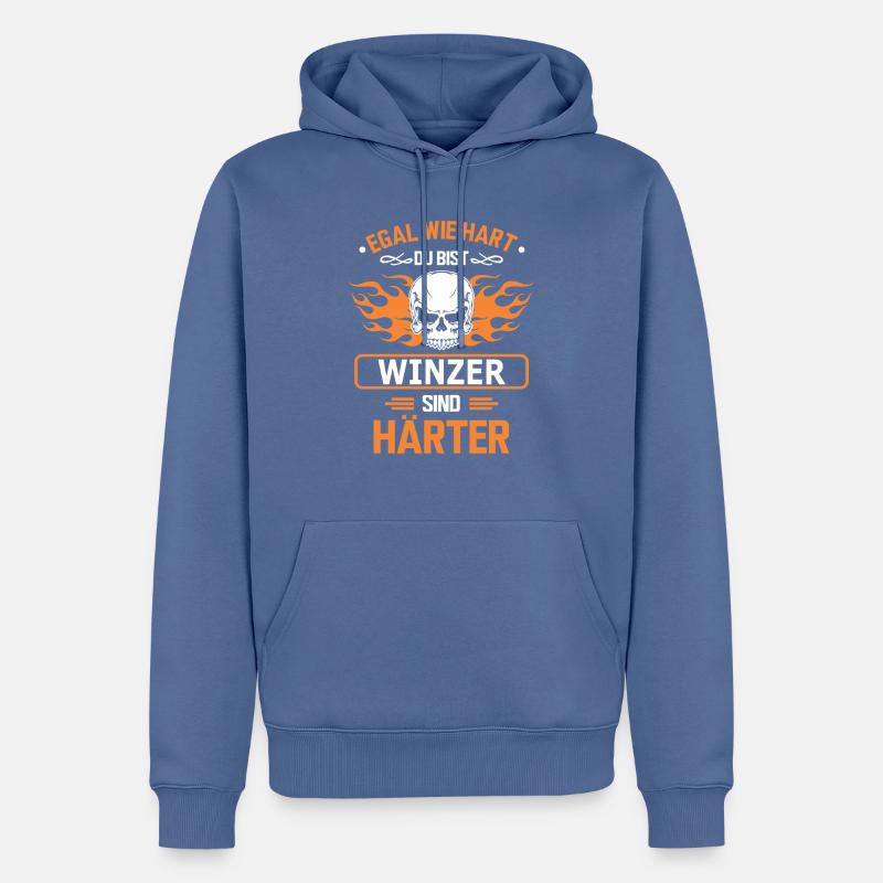 WINZER - Männer Premium Bio Hoodie - Taubenblau