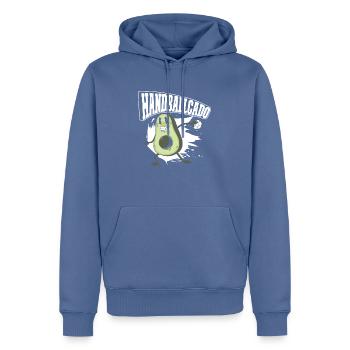 Handball - Sweat à capuche Premium bio Homme - bleu pigeon - Devant - Nico (187cm)
