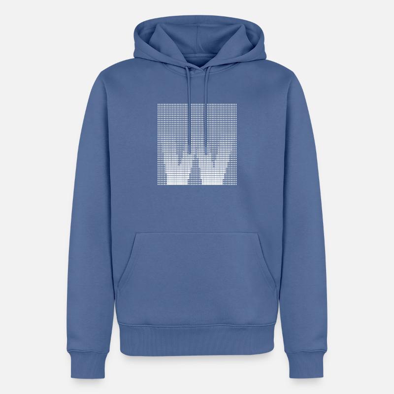 Buchstabe W - Männer Premium Bio Hoodie - Taubenblau