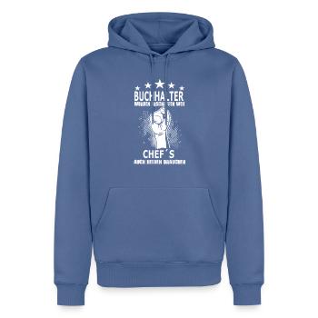 buchhalter_chefs - Männer Premium Bio Hoodie - Taubenblau - Vorne - Nico (187cm)