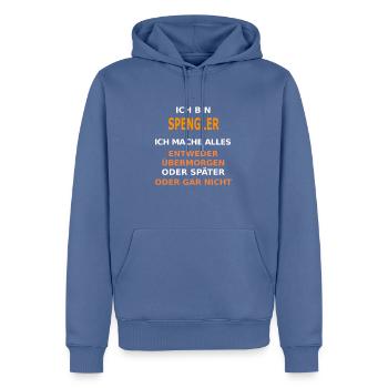 spengler - Männer Premium Bio Hoodie - Taubenblau - Vorne - Nico (187cm)