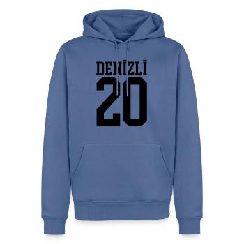 20 Denizli - Männer Premium Bio Hoodie - Taubenblau - Vorne - Nico (187cm)
