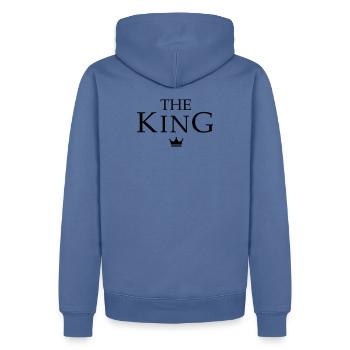King Queen partner look - Men’s Premium Organic Hoodie - stone blue - Back - Nico (187cm)
