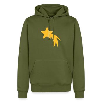 STERNSCHNUPPE - Männer Premium Bio Hoodie - Khaki - Vorne - Nico (187cm)