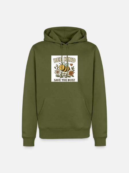 Be kind white - Männer Premium Bio Hoodie - Khaki