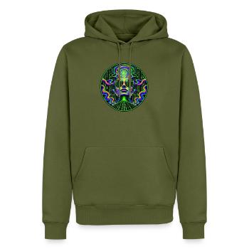 Matrix - Männer Premium Bio Hoodie - Khaki - Vorne - Nico (187cm)