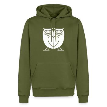 Hiboux 2 - Sweat à capuche Premium bio Homme - kaki - Devant - Nico (187cm)