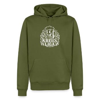 Kreisliga Bier Witzig - Sweat à capuche Premium bio Homme - kaki - Devant - Nico (187cm)