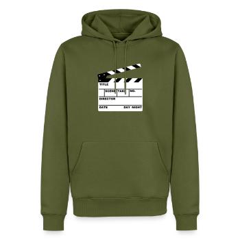 Klappe - clapperboard - Männer Premium Bio Hoodie - Khaki - Vorne - Nico (187cm)