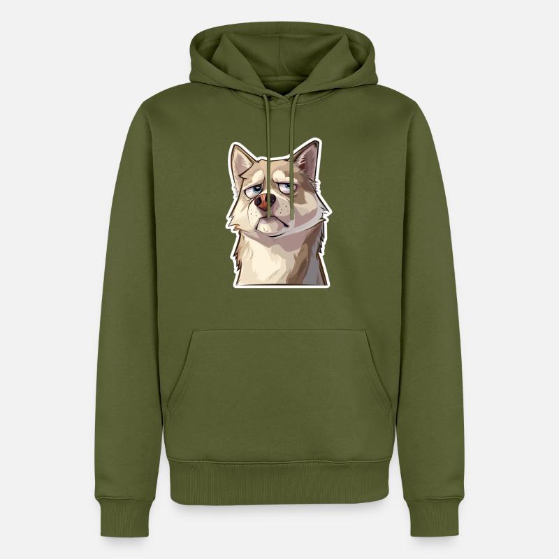 le Husky - Sweat à capuche Premium bio Homme - kaki