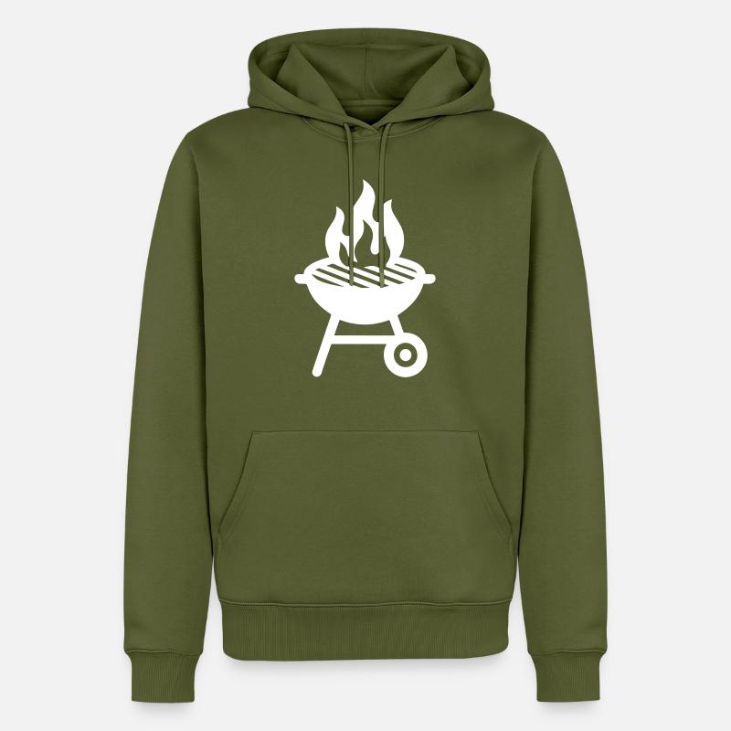 Icône du gril - Sweat à capuche Premium bio Homme - kaki