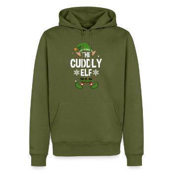 Elfe de cadeau de Noël de famille assorti de groupe - Sweat à capuche Premium bio Homme - kaki - Devant - Nico (187cm)