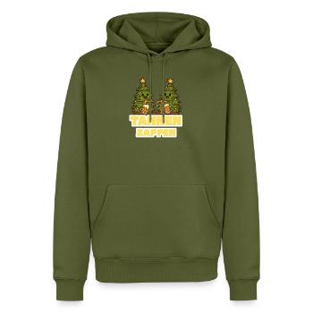 Tannen Zapfen Bierduo - Männer Premium Bio Hoodie - Khaki - Vorne - Nico (187cm)