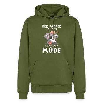 Der Kaffee Ist Kaputt Ich Bin Noch Müde Koala - Männer Premium Bio Hoodie - Khaki - Vorne - Nico (187cm)
