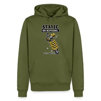 Conception de réglage statique ou rien : faible durée de vie - Sweat à capuche Premium bio Homme - kaki - Devant - Nico (187cm)