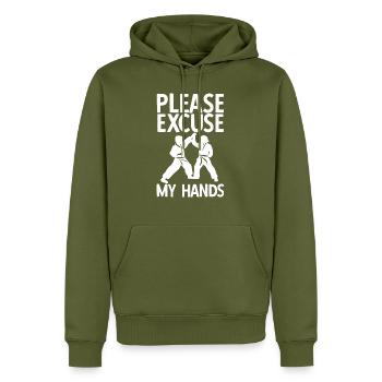 Koreanischer Kampfsport Taekwondo - Männer Premium Bio Hoodie - Khaki - Vorne - Nico (187cm)