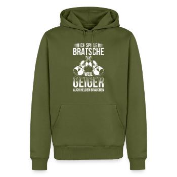 Ich Spiele Bratsche Weil Geiger Auch Helden Brauch - Männer Premium Bio Hoodie - Khaki - Vorne - Nico (187cm)
