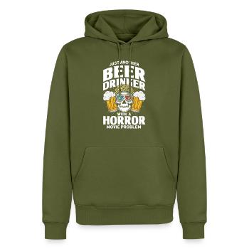 Movie Lovers Horror Movie Horror Movies Gift - Men’s Premium Organic Hoodie - khaki - Front - Nico (187cm)