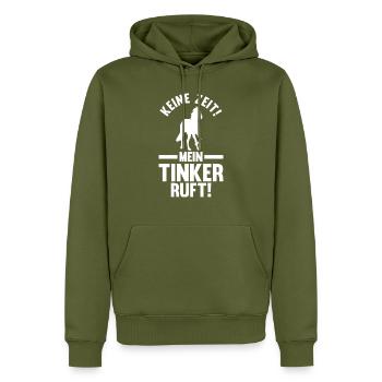 Pferd Reitsport Reiten Pferdesport Tinker - Männer Premium Bio Hoodie - Khaki - Vorne - Nico (187cm)