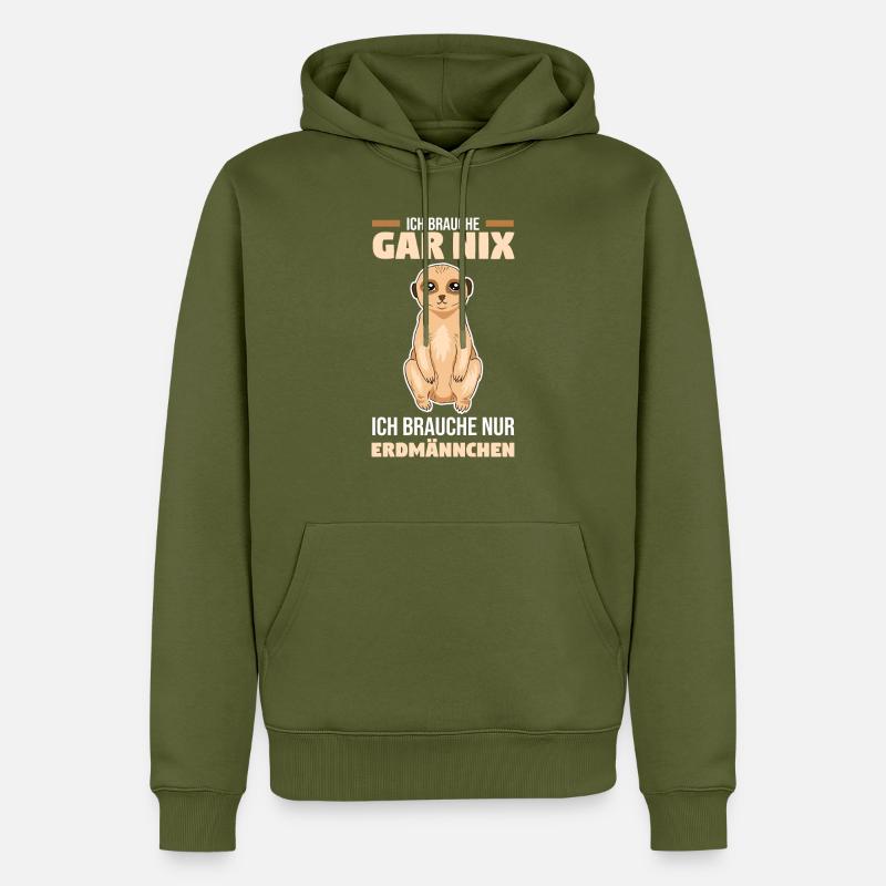 Erdmännchen - Männer Premium Bio Hoodie - Khaki