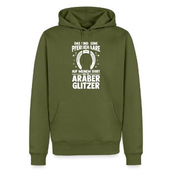 Pferd Reitsport Reiten Pferdesport Araber - Männer Premium Bio Hoodie - Khaki - Vorne - Nico (187cm)