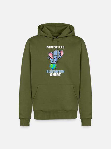 Dickhäuter Rüsseltier Elefant - Männer Premium Bio Hoodie - Khaki