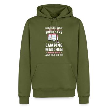Campen camper Wanderung Geschenk - Männer Premium Bio Hoodie - Khaki - Vorne - Nico (187cm)