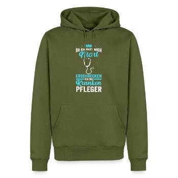 Krankenpflege Pflegekraft Krankenpfleger - Männer Premium Bio Hoodie - Khaki - Vorne - Nico (187cm)