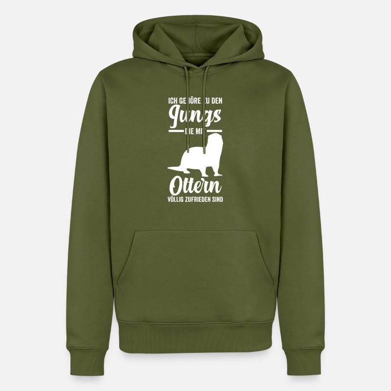 Otter Junge - Männer Premium Bio Hoodie - Khaki