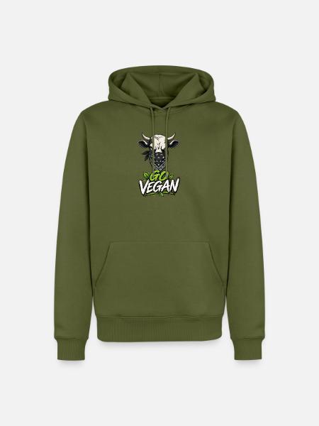 Go Vegan - Männer Premium Bio Hoodie - Khaki