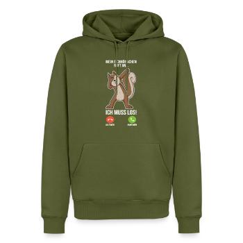Erdmännchen - Männer Premium Bio Hoodie - Khaki - Vorne - Nico (187cm)