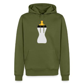 biberon - Sweat à capuche Premium bio Homme - kaki - Devant - Nico (187cm)