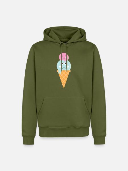 Eis glücklich sauer - Männer Premium Bio Hoodie - Khaki