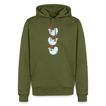Cute Seal - Männer Premium Bio Hoodie - Khaki - Vorne - Nico (187cm)