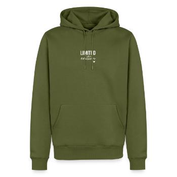 mama white text - Männer Premium Bio Hoodie - Khaki - Vorne - Nico (187cm)