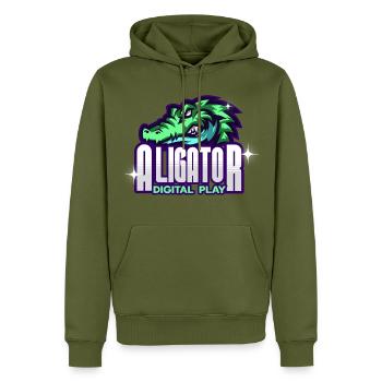 Alligator Digital Art - Men’s Premium Organic Hoodie - khaki - Front - Nico (187cm)
