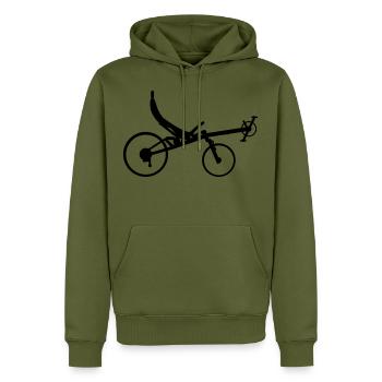 Liegerad streetmachine recumbent biking - Männer Premium Bio Hoodie - Khaki - Vorne - Nico (187cm)