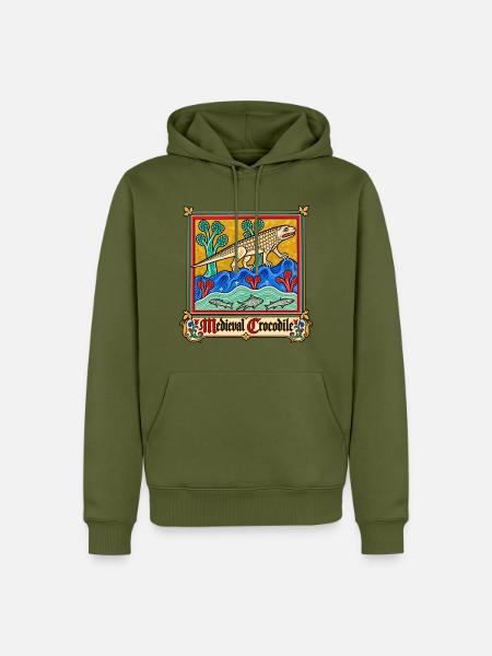 Mittelalterliches Krokodil - Männer Premium Bio Hoodie - Khaki