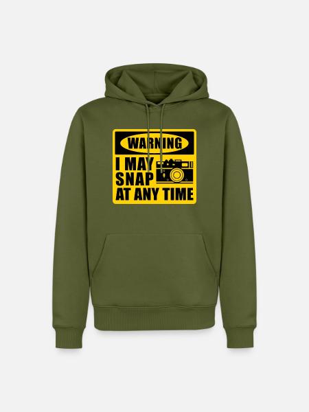 Photography Camera Lens WarningIPhotography Camera - Männer Premium Bio Hoodie - Khaki