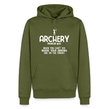 Bogenschießen Archery - Männer Premium Bio Hoodie - Khaki - Vorne - Nico (187cm)